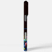 Blue Orange Floral Modernes Abstraktes Kunstmuster Case-Mate iPhone Hülle (Rückseite / Rechts)