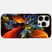 Blue Orange Floral Modernes Abstraktes Kunstmuster Case-Mate iPhone Hülle (Rückseite (Horizontal))