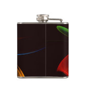 Blue Orange Floral Modernes Abstraktes Kunstmuster Flachmann (Rückseite)