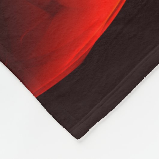 Blue Orange Floral Modernes Abstraktes Kunstmuster Fleecedecke (Ecke)