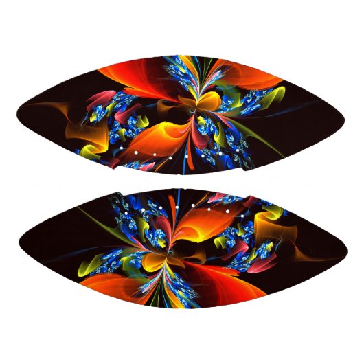 Blue Orange Floral Modernes Abstraktes Kunstmuster Football (Paneele)