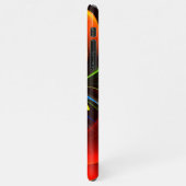 Blue Orange Floral Modernes Abstraktes Kunstmuster iPhone Hülle (Linke Seite)