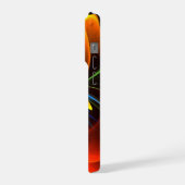 Blue Orange Floral Modernes Abstraktes Kunstmuster iPhone Hülle (Linke Seite)