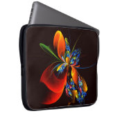 Blue Orange Floral Modernes Abstraktes Kunstmuster Laptopschutzhülle (Vorne Rechts)
