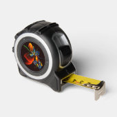 Blue Orange Floral Modernes Abstraktes Kunstmuster Maßband (Winkel)