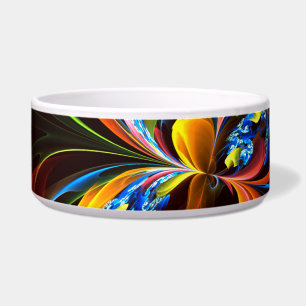 Blue Orange Floral Modernes Abstraktes Kunstmuster Napf