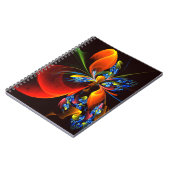 Blue Orange Floral Modernes Abstraktes Kunstmuster Notizblock (Linke Seite)