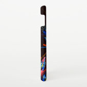 Blue Orange Floral Modernes Abstraktes Kunstmuster Samsung Galaxy Hülle (Rechte Seite)