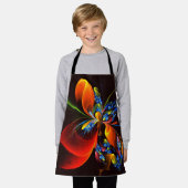 Blue Orange Floral Modernes Abstraktes Kunstmuster Schürze (Getragen)