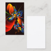 Blue Orange Floral Modernes Abstraktes Kunstmuster Visitenkarte (Vorne/Hinten)