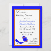 Blue & Orange Football Polterabend Einladung (Vorderseite)