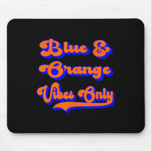 Blue Orange Football Team School Game Day Colors Mousepad
