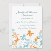 Blue Orange Foto Elopement Announctions Cards Ankündigung (Rückseite)