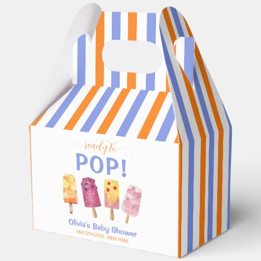 Blue Orange Fruchtseis Creme Popcicle Baby Dusche Geschenkschachtel (Vorderseite)