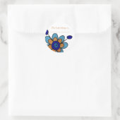 Blue & Orange Fun Blume Runder Aufkleber (Tasche)