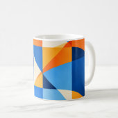 Blue Orange Geometric Abstract Kaffeetasse (VorderseiteRechts)