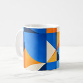 Blue Orange Geometric Abstract Kaffeetasse (Vorderseite Links)