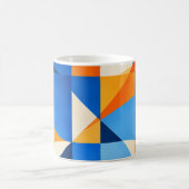 Blue Orange Geometric Abstract Kaffeetasse (Mittel)