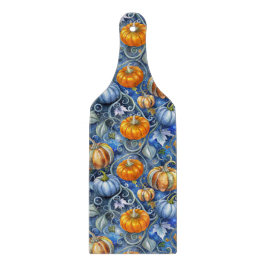 BLUE & ORANGE GLITZER SEHEN FALL PUMPKINS. SCHNEIDEBRETT