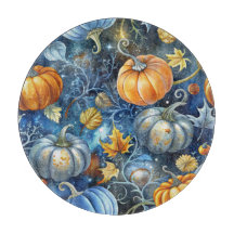 BLUE & ORANGE GLITZER SEHEN FALL PUMPKINS.