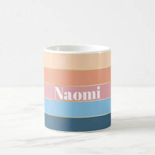 Blue Orange Gold Custom Summer Color Block Streife Kaffeetasse