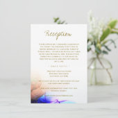 Blue Orange Gold Wedding Begleitkarte (Stehend Vorderseite)