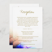 Blue Orange Gold Wedding Begleitkarte (Vorne/Hinten)