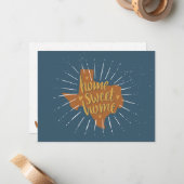 Blue Orange Gold Zuhause Sweet Zuhause - Texas Mitteilungskarte (Vorderseite/Rückseite Beispiel)