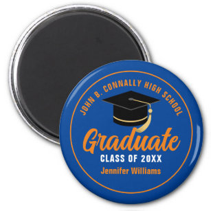 Blue Orange Graduate Custom 2024 Graduation Party Magnet