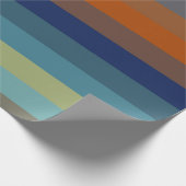 Blue, orange, green, and gray stripes geschenkpapier (Ecke)