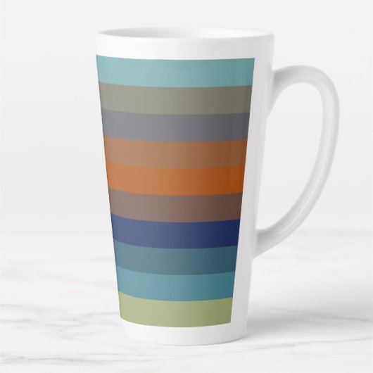 Blue, orange, green, and gray stripes milchtasse (Rechts)
