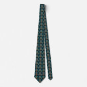 Blue Orange Green Ethnic Oriental Pattern Necktie Krawatte (Vorderseite)