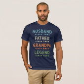Blue Orange Green Husband Vater Grandpa Legende T-Shirt (Vorne ganz)