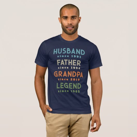 Blue Orange Green Husband Vater Grandpa Legende T-Shirt (Vorne ganz)