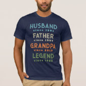 Blue Orange Green Husband Vater Grandpa Legende T-Shirt (Vorderseite)