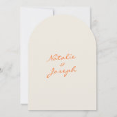 Blue Orange Hand Drawn Whimsical Arched Wedding Einladung (Rückseite)