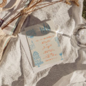 Blue Orange Hand Drawn Whimsical Fun Wedding Einladung