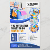 Blue Orange House Cleaning Janitorial Maid Service Flyer (Vorne)