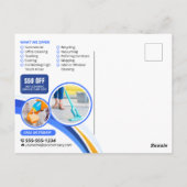Blue Orange House Cleaning Janitorial Maid Service Postkarte (Rückseite)