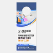 Blue Orange House Cleaning Janitorial Maid Service Türanhänger (Vorderseite)