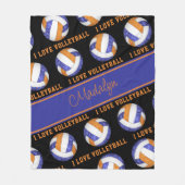 Blue Orange I Liebe Volleyball mädchenhaft persona Fleecedecke (Vorderseite)