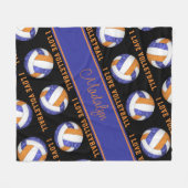 Blue Orange I Liebe Volleyball mädchenhaft persona Fleecedecke (Vorderseite (Horizontal))