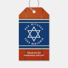 Blue Orange Jersey Basketball Bar Mitzvah Geschenkanhänger