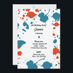 Blue Orange Kids Art 9th Birthday Party Einladung<br><div class="desc">Die blau-orangefarbene Kinderkunst 9. Geburtstagsfeier zeigt ergänzende Malerkarte-Tropfen und ist Teil der Accessoires-Kollektion für Party. Passen Sie den Einladungstext an, damit Ihre Gäste wissen, wer wann und wo feiert. 🖹 Fügen Sie Ihren Text 🎨 Füll- oder Hintergrundfarbe und Elementfarbe ein, 📧 Sie nach einem benutzerdefinierten Design fragen beatecisse@kbmd3signs.com 🌐 Für...</div>