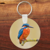Blue Orange Kingfisher Bird Schlüsselanhänger (Vorderseite)