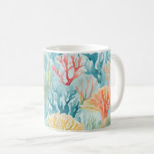Blue Orange Korallenriff Beach Coastal Ocean Kaffeetasse (VorderseiteRechts)