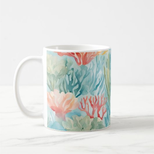 Blue Orange Korallenriff Beach Coastal Ocean Kaffeetasse (Links)
