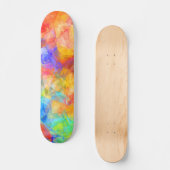 Blue Orange Lila Pink Lime Green Polygon Art Skateboard (Vorderseite)