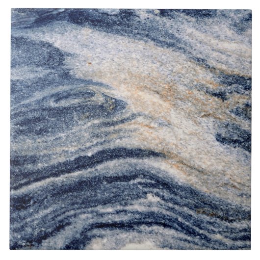 Blue Orange Marbella Swirl Rock Foto Keramik Tile Fliese (Vorderseite)