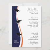 Blue & Orange Music Abschluss Einladung (Rückseite)